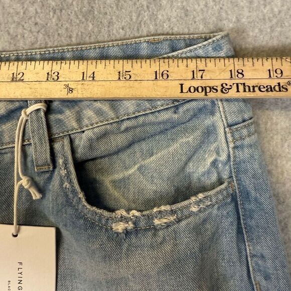 Flying Monkey Womens Size 32 Waist Denim Jeans Blue Distressed Raw Hem NWT - Picture 4 of 7